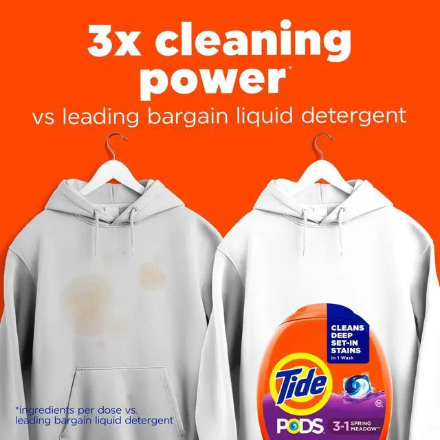 Alt view image 7 of 7 - Tide PODs Laundry Detergent, 14 Count, Spring Meadow Scent, 3-in-1 Stain Remover, Odor Fighter, Color Protector, Concentrated Laundry Soap Pacs