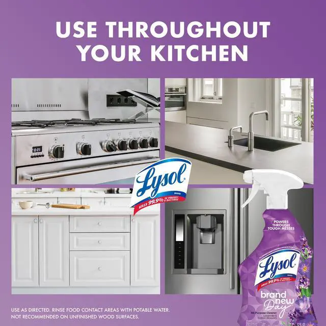 Alt view image 6 of 7 - Lysol® All-Purpose Cleaner, Sanitizing and Disinfecting Spray, Lavender & Cotton Blossom, 32 fl oz