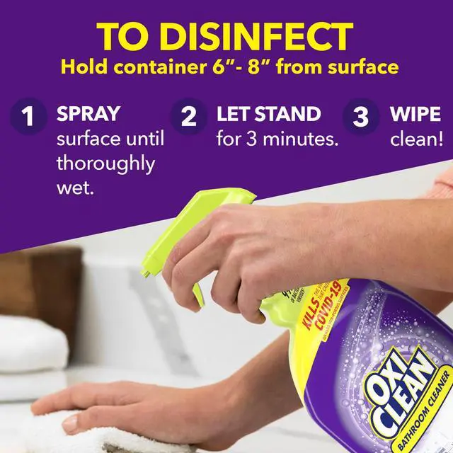 Alt view image 5 of 6 - OxiClean Bathroom Cleaner, Shower, Tub & Tile, Powered by OxiClean Stainfighters, Fresh Scent, 32 oz