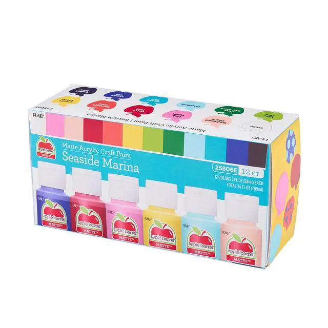 Alt view image 7 of 7 - Apple Barrel Seaside Marina 2 fl oz Acrylic Craft Paint, Matte Finish, Set of 12