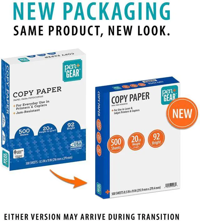 Alt view image 2 of 6 - Pen + Gear Copy Paper, 8.5" x 11", 92 Bright, White, 20 lb., 1 Ream (500 Sheets)