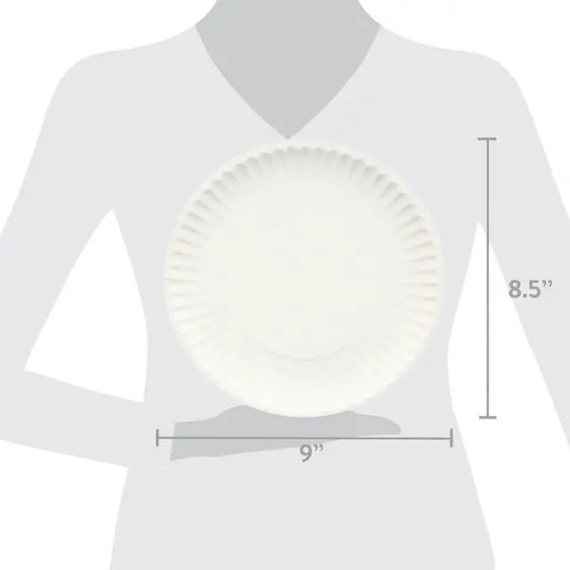 Alt view image 3 of 5 - Great Value Coated Disposable Paper Plates, 9 in, 100 Count