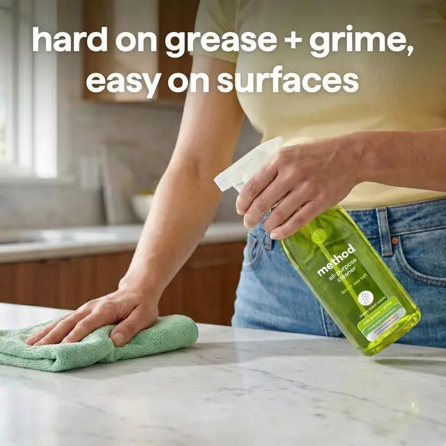 Alt view image 2 of 7 - method All-Purpose Cleaner Spray, Lime + Sea Salt - Cuts Grease & Grime on Counters, Glass, Sealed Wood & Floors, for Kitchen & Bathroom, 28 fl oz