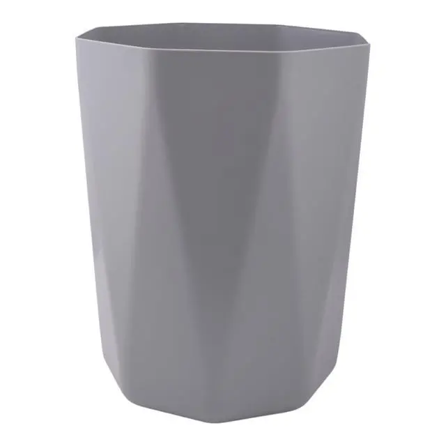Alt view image 5 of 7 - Mainstays 5 gal Gray Geometric Bathroom Wastebasket, Open Top, Polypropylene Plastic