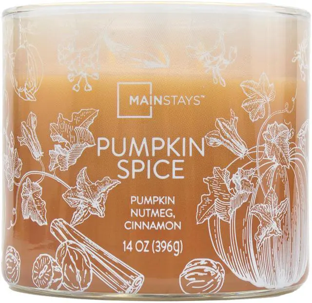 Alt view image 5 of 5 - Mainstays Pumpkin Spice Scented Jar Candle, 3-Wick Ombre Wrapped, 14 oz