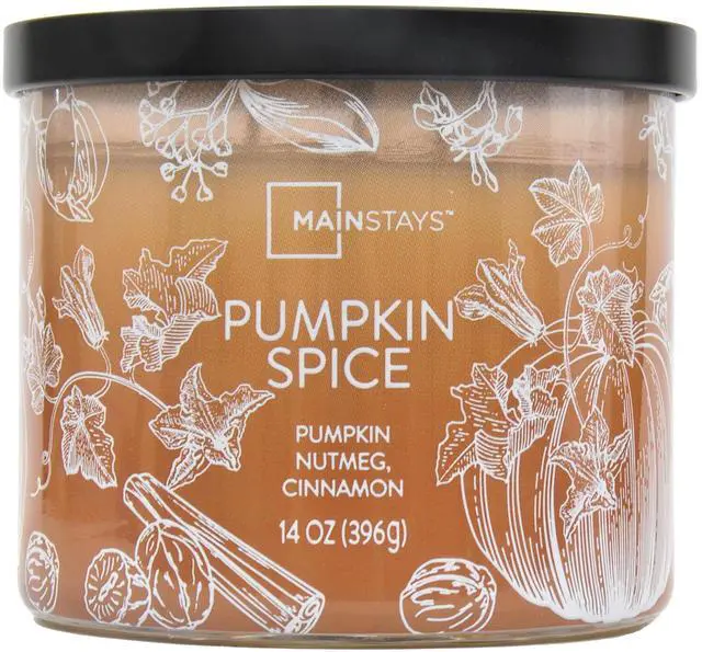 Alt view image 3 of 5 - Mainstays Pumpkin Spice Scented Jar Candle, 3-Wick Ombre Wrapped, 14 oz