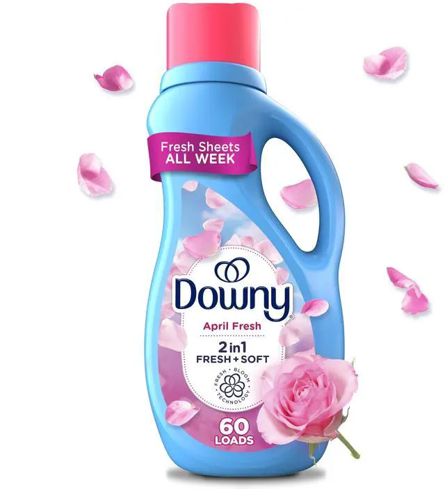 Main image of Downy Liquid Fabric Softener and Conditioner, April Fresh Scent, 44 fl oz, 60 Loads