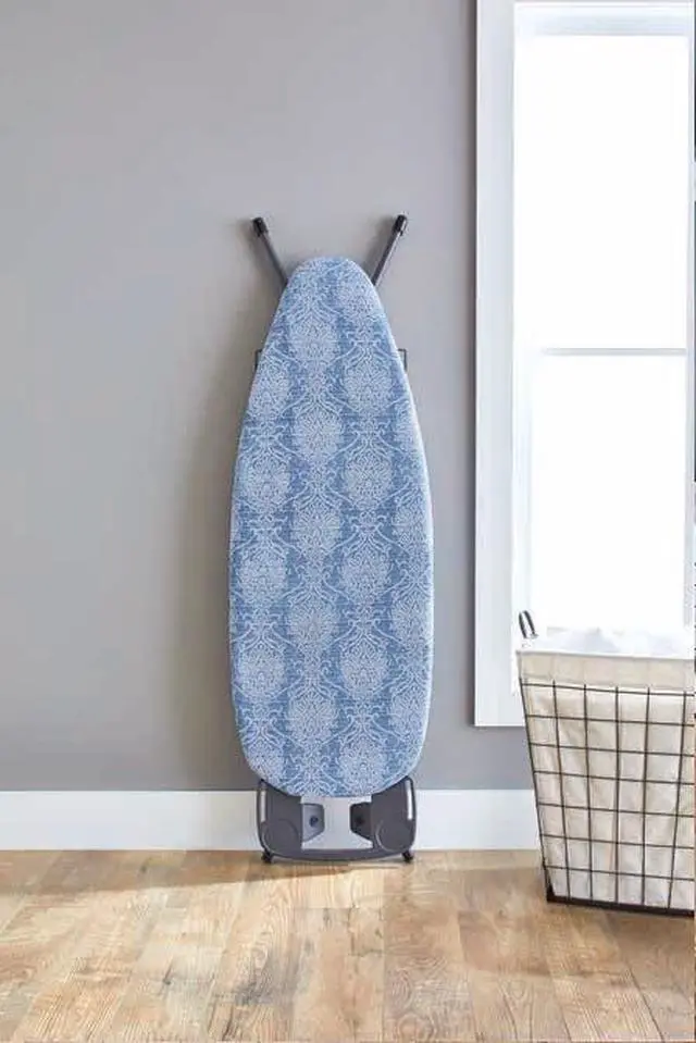 Alt view image 4 of 7 - Better Homes & Gardens Ironing Board Cover-18x54, Cotton,Recycled Polyester Felt Padded, Reversible,Scorch Resistant, MulticolorDamask Blue/Gray Patern to Solid Blue,Cover Only-Boards Sold Separately
