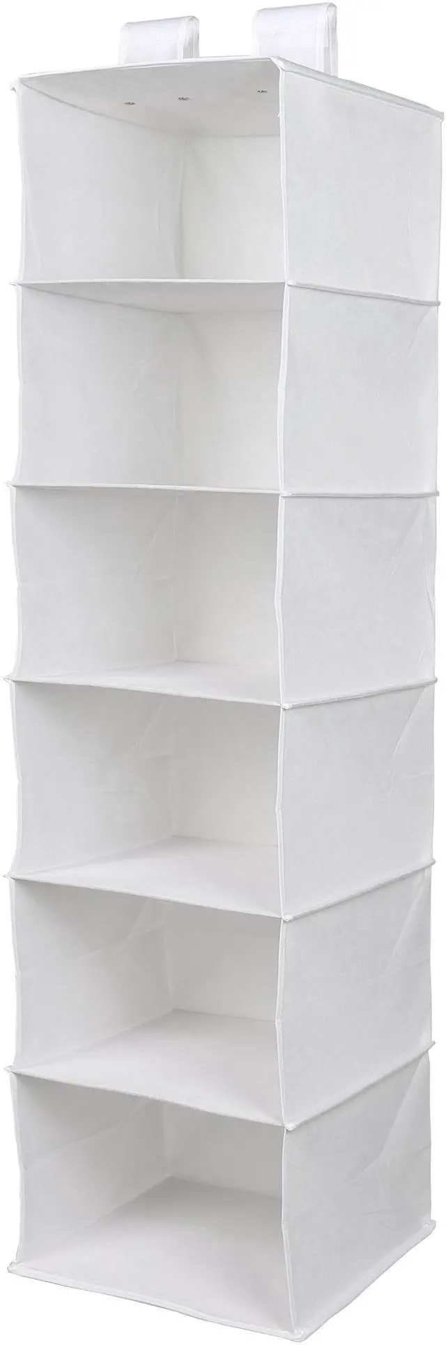 Main image of Mainstays 6 Shelf Non-Woven Hanging Closet Organizer Shelf Dividers, Arctic White