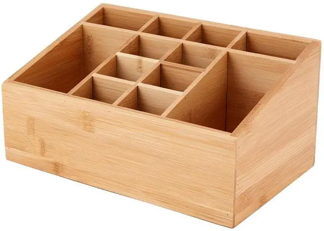 Main image of Better Homes & Gardens 12-Compartment Bamboo Bathroom Organizer, Brown