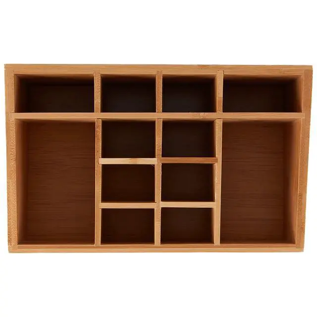 Alt view image 5 of 6 - Better Homes & Gardens 12-Compartment Bamboo Bathroom Organizer, Brown