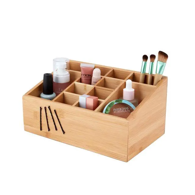Alt view image 2 of 6 - Better Homes & Gardens 12-Compartment Bamboo Bathroom Organizer, Brown
