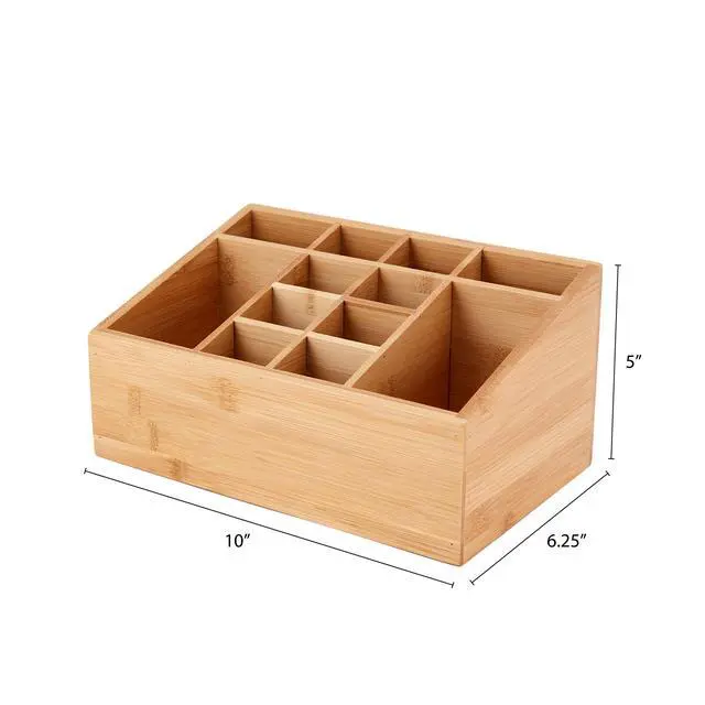 Alt view image 4 of 6 - Better Homes & Gardens 12-Compartment Bamboo Bathroom Organizer, Brown