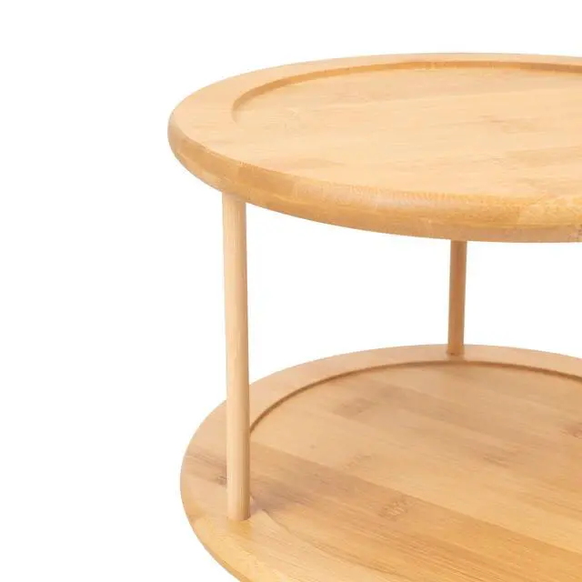 Alt view image 2 of 6 - Better Homes & Gardens Kitchen Organizer Bamboo Turntable 2-Tier Spice Rack, 10.04 DIA x 6.89 in