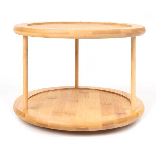 Alt view image 5 of 6 - Better Homes & Gardens Kitchen Organizer Bamboo Turntable 2-Tier Spice Rack, 10.04 DIA x 6.89 in