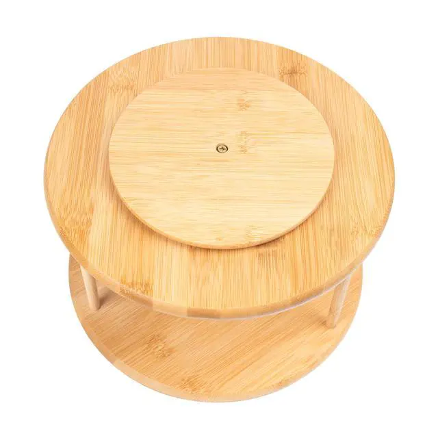 Alt view image 6 of 6 - Better Homes & Gardens Kitchen Organizer Bamboo Turntable 2-Tier Spice Rack, 10.04 DIA x 6.89 in