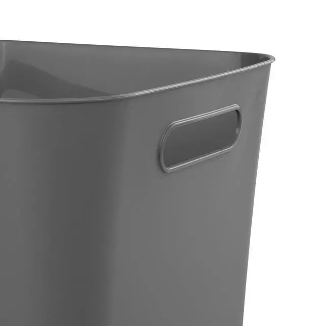 Alt view image 5 of 6 - (3 pack) Mainstays Plastic Cube Bin with Handles, Gray Flannel, 1 Piece