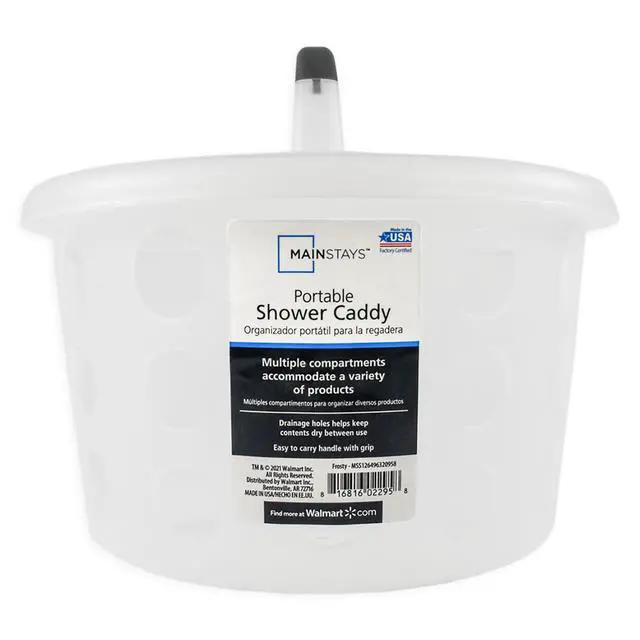 Alt view image 2 of 6 - Mainstays Portable Shower Caddy Frosty Plastic