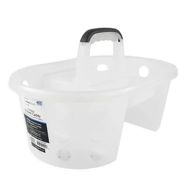 Alt view image 6 of 6 - Mainstays Portable Shower Caddy Frosty Plastic