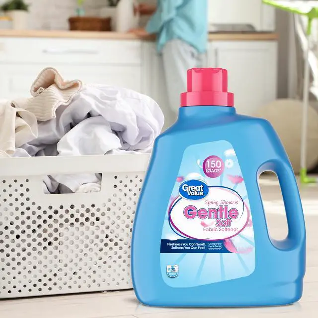 Alt view image 3 of 7 - Great Value Gentle Soft Fabric Softener, Spring Showers, 111 fl oz, 150 Loads, Compare to the Softening of Downy®