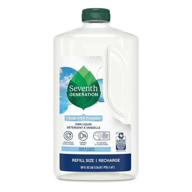 Alt view image 5 of 7 - Seventh Generation Dish Soap Liquid, Fresh Free and Clear, 50 fl oz Refill