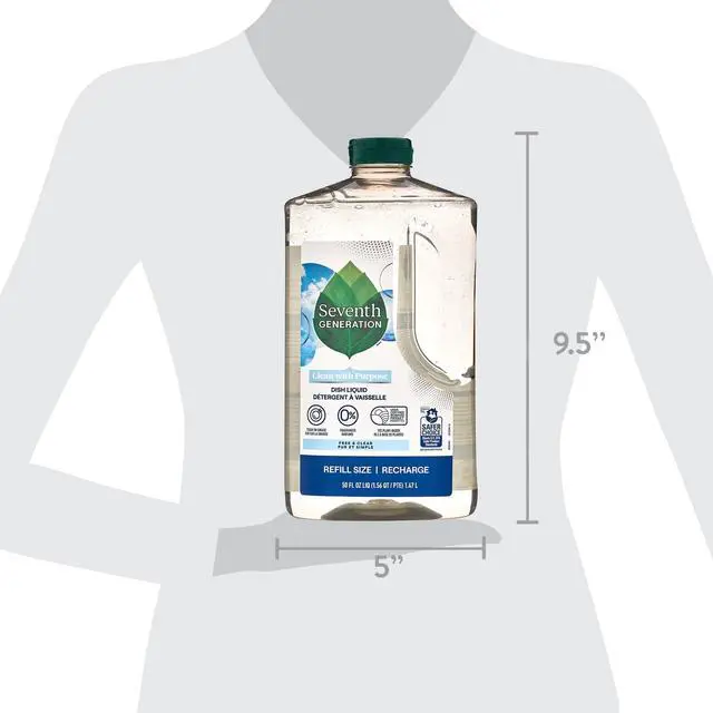 Alt view image 7 of 7 - Seventh Generation Dish Soap Liquid, Fresh Free and Clear, 50 fl oz Refill