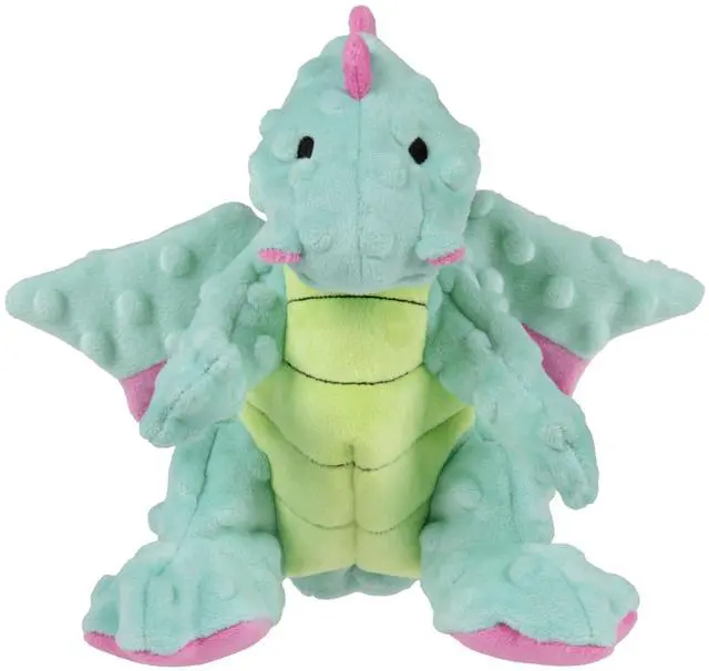 Main image of goDog Dragons Extra Soft Plush Toy for Dogs with Chew Guard Technology for Stronger & Longer Play, Soft & Durable with Built-In Squeaker, Seafoam, Medium