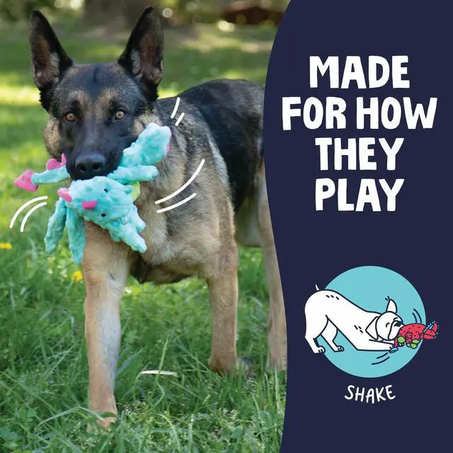 Alt view image 5 of 6 - goDog Dragons Extra Soft Plush Toy for Dogs with Chew Guard Technology for Stronger & Longer Play, Soft & Durable with Built-In Squeaker, Seafoam, Medium