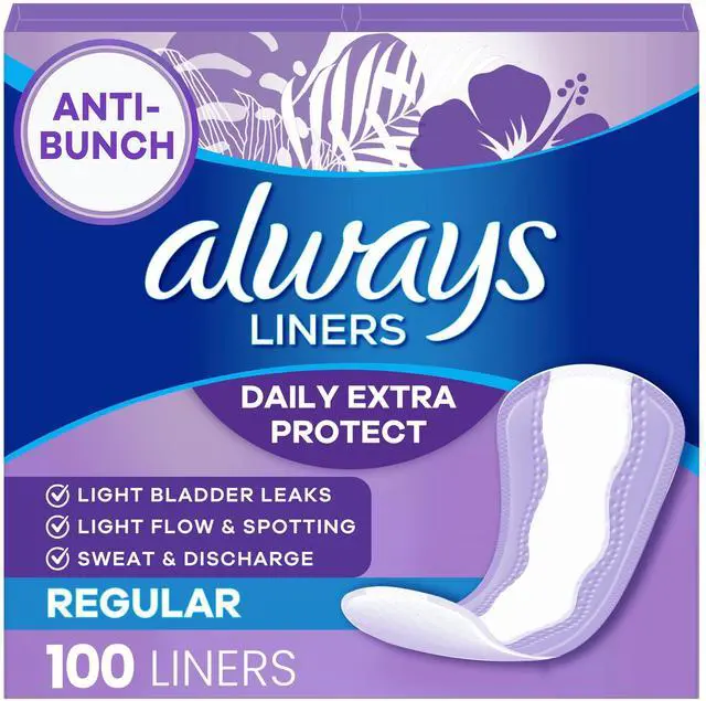 Main image of Always Daily Extra Protect Panty Liners, Regular Length, Unscented, 100 Count