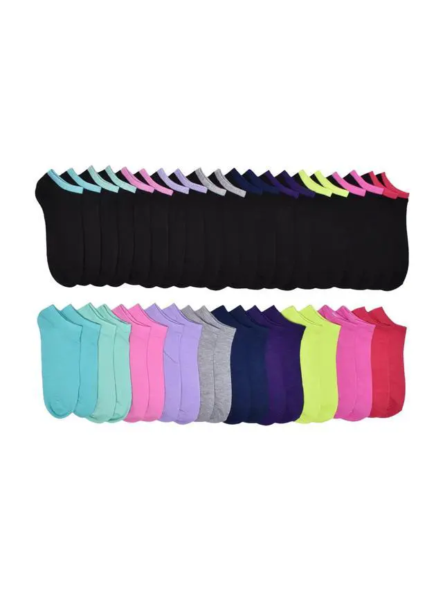 Alt view image 5 of 6 - Wonder Nation Girls No Show Socks, 20-Pack, Sizes S-L