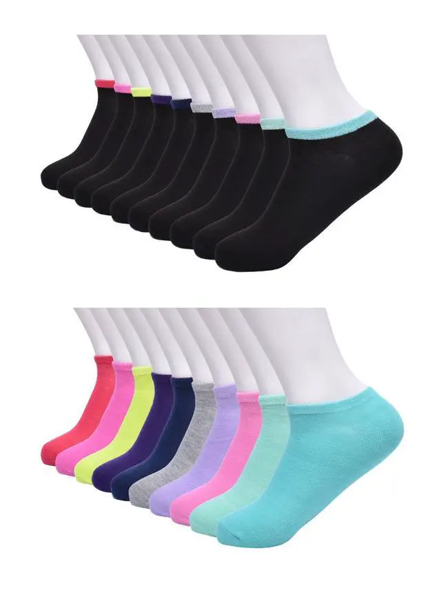 Alt view image 4 of 6 - Wonder Nation Girls No Show Socks, 20-Pack, Sizes S-L