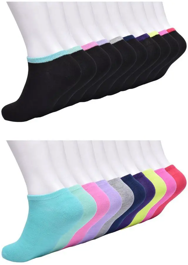 Main image of Wonder Nation Girls No Show Socks, 20-Pack, Sizes S-L