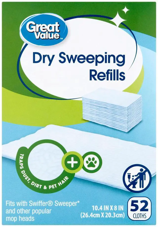 Main image of Great Value Dry Sweeping Cloth Refills, 52 Count