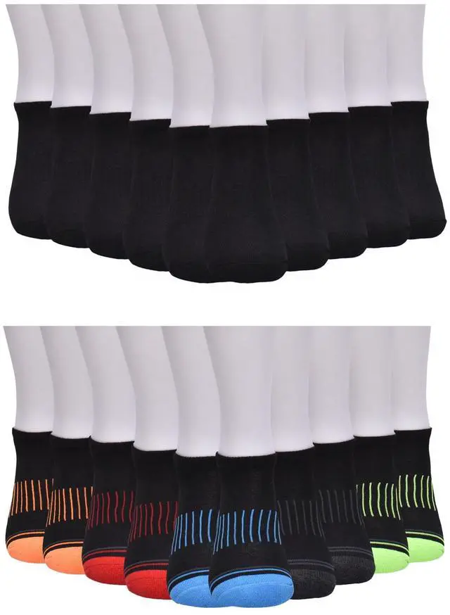 Alt view image 3 of 6 - Wonder Nation Boys No Show Socks, 20-Pack, Sizes S (6-10.5) - L (4-10)