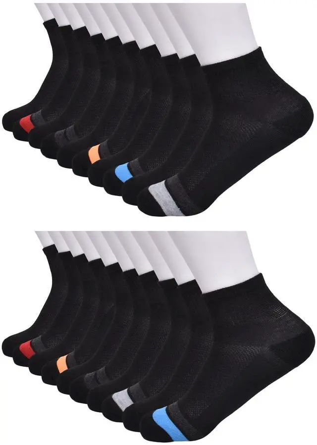 Alt view image 5 of 6 - Wonder Nation Boys Ankle Socks, 20-Pack, Sizes S (6-10.5) - L (4-10)