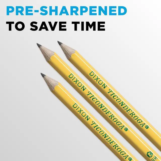 Alt view image 4 of 6 - Ticonderoga Wood Pencils, Presharpened, #2 HB .3 mm Lead, Yellow, 48 Count