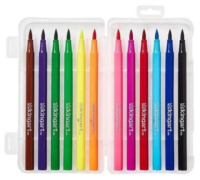 Main image of KINGART Studio, Watercolor Brush Markers, 12 Colors