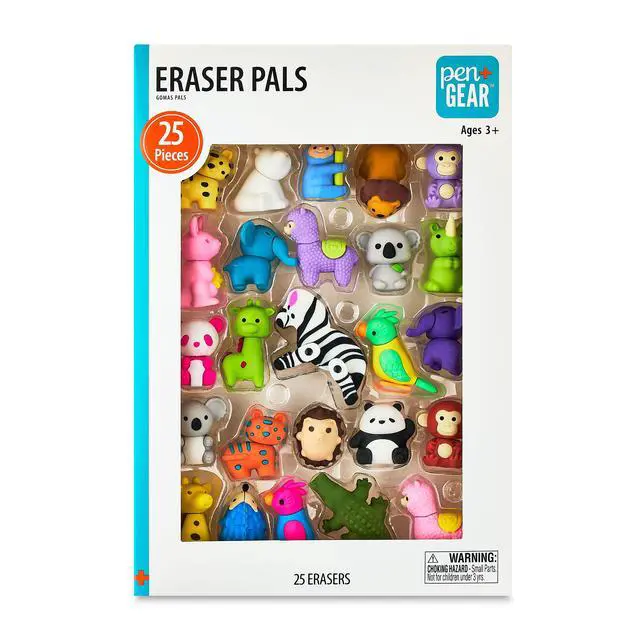 Alt view image 2 of 6 - Pen+Gear Animal Erasers, 25 Count