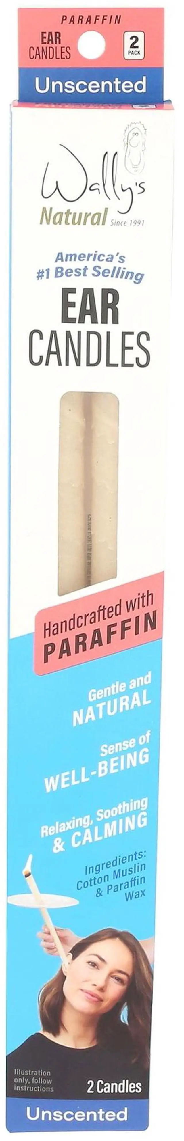 Main image of Wally's Natural Unscented Paraffin Ear Candles, 2 pack