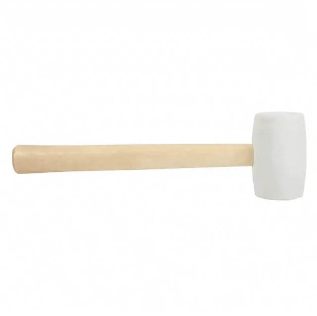 Alt view image 3 of 7 - Hyper Tough 16 Ounce White Rubber Mallet with Wood Handle