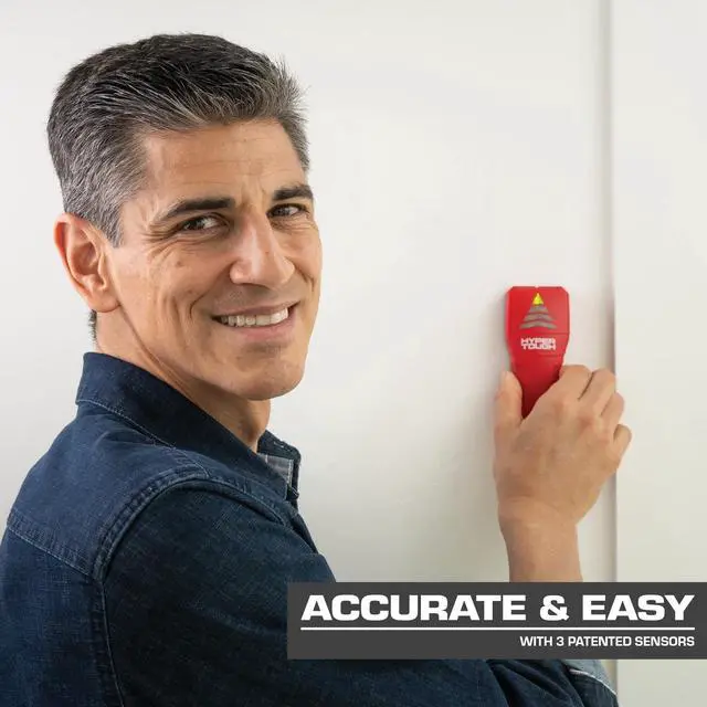 Alt view image 3 of 6 - Hyper Tough 3-Sensor Stud Finder Wall Scanner, Wood & Metal Stud Detector, Center Finder