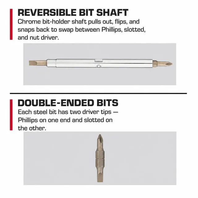 Alt view image 5 of 7 - Hyper Tough 6-in-1 Acetate Screwdriver