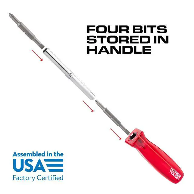 Alt view image 2 of 7 - Hyper Tough 6-in-1 Acetate Screwdriver
