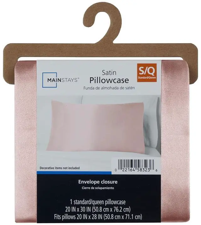 Alt view image 6 of 7 - Mainstays Satin Pillowcase Standard Blush Pink Frizz Control & Cooling Comfort 1 Pack