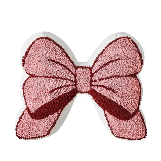 Alt view image 4 of 6 - Mainstays 16 in x 13 in Pink Bow Decorative Throw Pillow
