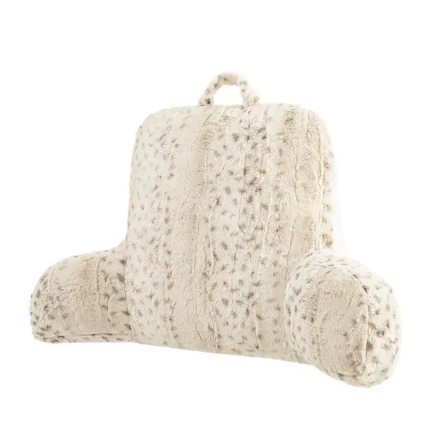 Alt view image 4 of 4 - Mainstays Faux Fur Backrest Pillow for Adults, 23"x 30" Snow Leopard
