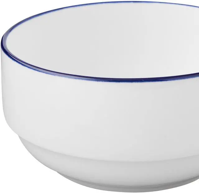 Alt view image 2 of 5 - (3 pack) Mainstays Blue Rim Stoneware Bowl