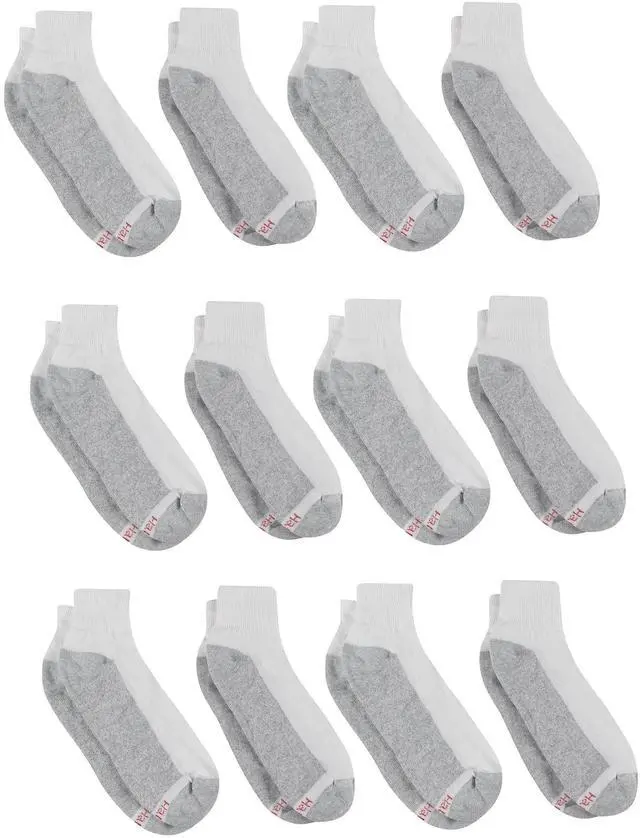 Main image of Hanes Men's Double Tough Durability Ankle Socks, Big & Tall, 12-Pack, Size 12-14