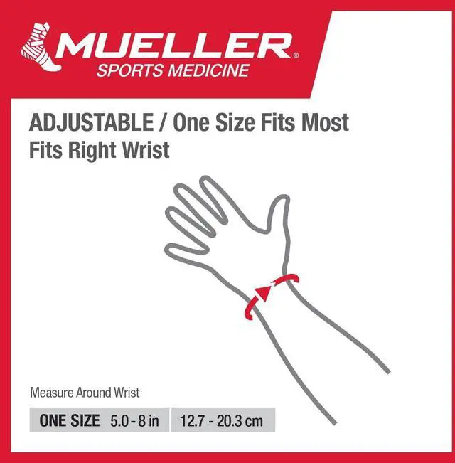 Alt view image 4 of 6 - Mueller Green Fitted Wrist Brace, Right Hand, Unisex, One Size Fits Most, Black