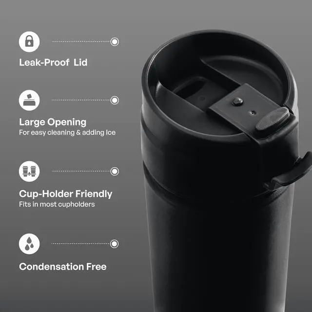 Alt view image 3 of 6 - TAL 18oz Stainless Steel Ranger Coffee Travel Mug, Black